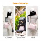 K&F Concept Borsa per fotocamera, piccola borsa a tracolla singola Crossbody Custodia con cinghia regolabile compatte Borse per macchina fotografia DSLR/SLR/Mirrorless - Sling Bag Urban Wander 05 - Sling Bag Urban Wander 05 (Rosa)