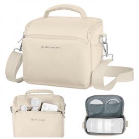 K&F Concept Camera Sling Bag 5L - Kleine Crossbody Cameratas voor DSLR/SLR en Compacte Camera's - Schattige Schouder Tas voor Fotografen - Urban Wander 05 (Beige)