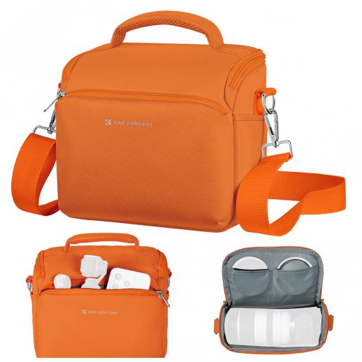 K&F Concept Camera Sling Bag 5L - Kleine Crossbody Cameratas voor DSLR/SLR en Compacte Camera's | Urban Wander 05 (Oranje)