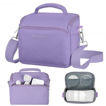 K&F Concept Borsa per fotocamera, piccola borsa a tracolla singola Crossbody Custodia con cinghia regolabile compatte Borse per macchina fotografia DSLR/SLR/Mirrorless - Sling Bag Urban Wander 05 (Viola)