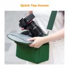 K&F Concept Borsa per fotocamera, piccola borsa a tracolla singola Crossbody Custodia con cinghia regolabile compatte Borse per macchina fotografia DSLR/SLR/Mirrorless - Sling Bag Urban Wander 05 (Verde)