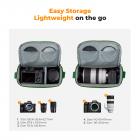 K&F Concept Borsa per fotocamera, piccola borsa a tracolla singola Crossbody Custodia con cinghia regolabile compatte Borse per macchina fotografia DSLR/SLR/Mirrorless - Sling Bag Urban Wander 05 (Verde)
