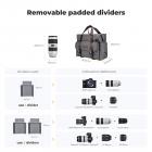 K&F Concept 8L Borsa a tracolla in pelle elegante Borsa a tracolla versatile con tracolla regolabile e tasche multiple - Borsa a tracolla Urban Wander 09 (Grigio Scuro)