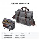 K&F Concept 8L Borsa a tracolla in pelle elegante Borsa a tracolla versatile con tracolla regolabile e tasche multiple - Borsa a tracolla Urban Wander 09 (Grigio Scuro)