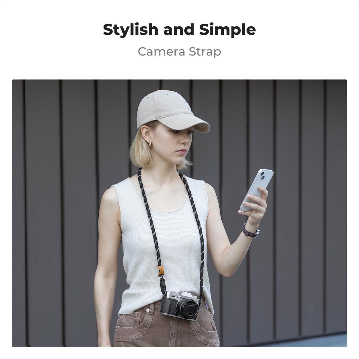 Camera nekriem Camera schouderriem Geschikt voor DSLR SLR camera's Strap Urban Wander 05 Zwart + Wit