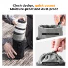 Pacote com 4 bolsas para lentes de câmera, bolsa protetora para lentes sem espelho, bolsas com cordão para lentes de câmera Canon, Nikon, Pentax, Sony, Olympus