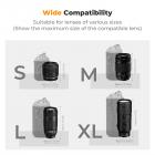 Pacote com 4 bolsas para lentes de câmera, bolsa protetora para lentes sem espelho, bolsas com cordão para lentes de câmera Canon, Nikon, Pentax, Sony, Olympus