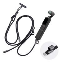 Sangle pour Osmo Pocket 3, corde de suspension multifonctionnelle pour smartphones, triple protection, longueur réglable, installation sans outil, compatible avec smartphones et caméras d'action, libère vos mains et photographie rapidement, noir