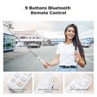 K&F Concept Selvåbnende Selfiestang, Selfiestangstativ med Genopladelig Bluetooth-fjernbetjening, Telefonholder til Vlog, Foldbart og Let Design, Kompatibel med iPhone/Android, Hvid