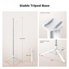 K&F Concept Selvåbnende Selfiestang, Selfiestangstativ med Genopladelig Bluetooth-fjernbetjening, Telefonholder til Vlog, Foldbart og Let Design, Kompatibel med iPhone/Android, Hvid