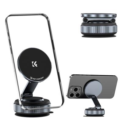 K&F CONCEPT 360° vakuummagnetisk bilholder, foldbar og justerbar magnetisk telefonholder til din bil/fitnesscenter/spejl/glat overflade, kompatibel med iPhone 17 Pro Max 16/15/14/13/12 og Android-telefon