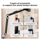 K&F CONCEPT Universele Tabletstandaard en Telefoonhouder voor op de Vloer met 2,89 kg verzwaarde voet, inclusief magnetische kop, tablet- en telefoonklemmen, 1,6 m verstelbare arm voor bed en bank, compatibel met iPad en iPhone