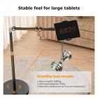 K&F CONCEPT Universele Tabletstandaard en Telefoonhouder voor op de Vloer met 2,89 kg verzwaarde voet, inclusief magnetische kop, tablet- en telefoonklemmen, 1,6 m verstelbare arm voor bed en bank, compatibel met iPad en iPhone