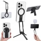 K&F CONCEPT PT02 7mm 59g Magnetische Telefoonhouder, Opvouwbare Selfie Stick voor iPhone, Dubbelzijdige Magneten Mini Statief Zaktelefoonhouder met Haak, Compatibel met iPhone 17-12 Serie Android Telefoons