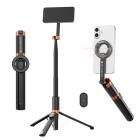 K&F CONCEPT Lichtgewicht 71 inch magnetische selfiestick met statief, draagbare uitschuifbare telefoonstandaard met Bluetooth-afstandsbediening, 3-assige verstelling, aluminium vlogrig, compatibel met iPhone 17 16 15 14 Pro Max