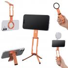 K&F CONCEPT PT02 7mm 59g Magnetic Phone Stand, Foldable Selfie Stick for iPhone, Dual-Sided Magnets Mini Tripod Pocket Cell Phone Stand with Hook, Compatible with iPhone 17-12 Series Android Phones