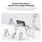 K&F CONCEPT 7mm 59g Magnetic Phone Stand, Foldable Selfie Stick for iPhone, Dual-Sided Magnets Mini Tripod Pocket Cell Phone Stand with Hook, Compatible with iPhone 17-12 Series Android Phones