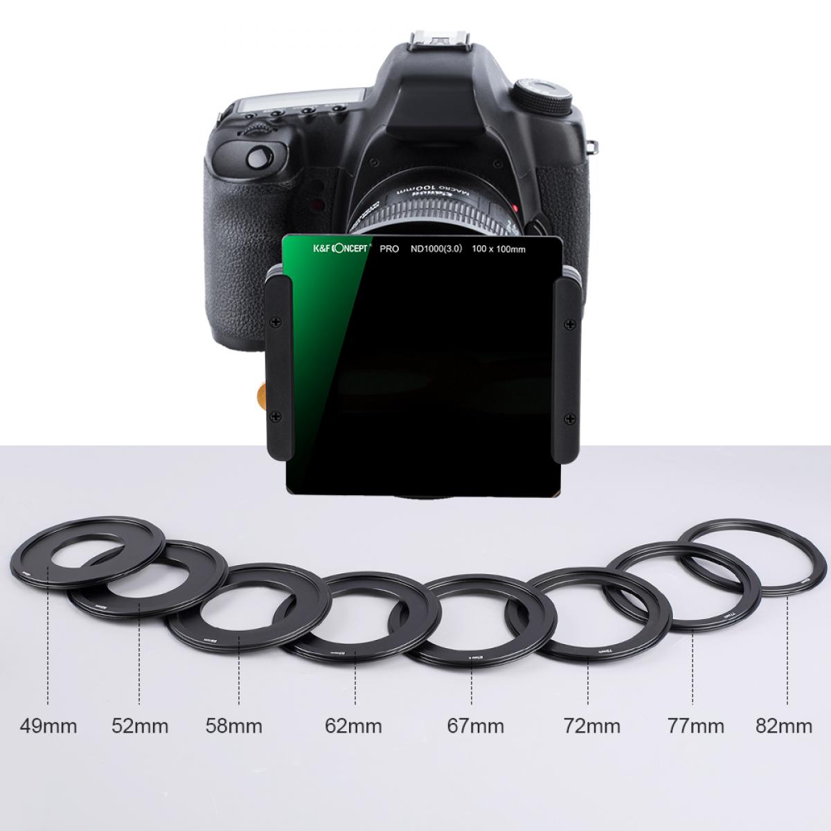 ساحة تصفية حامل معدني + 7pcs خواتم محول