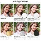 Fem-i-en cirkulær reflektor med håndtag 80 cm Guld Sølv Sort Hvid Gennemskinnelig blødt lys Panelportræt Udendørsfotografering Lysblokering Bærbar Foldefotografering Telttilbehør K&F Concept