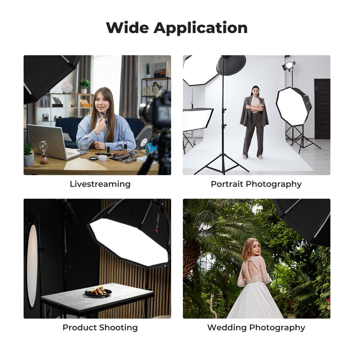 Softbox octogonal de 22 "/ 55 cm de liberação rápida Bowens Mount Softbox com difusores de luz de grade de favo de mel Bolsa de transporte para estúdio fotográfico Speedlite Flash e Monolight