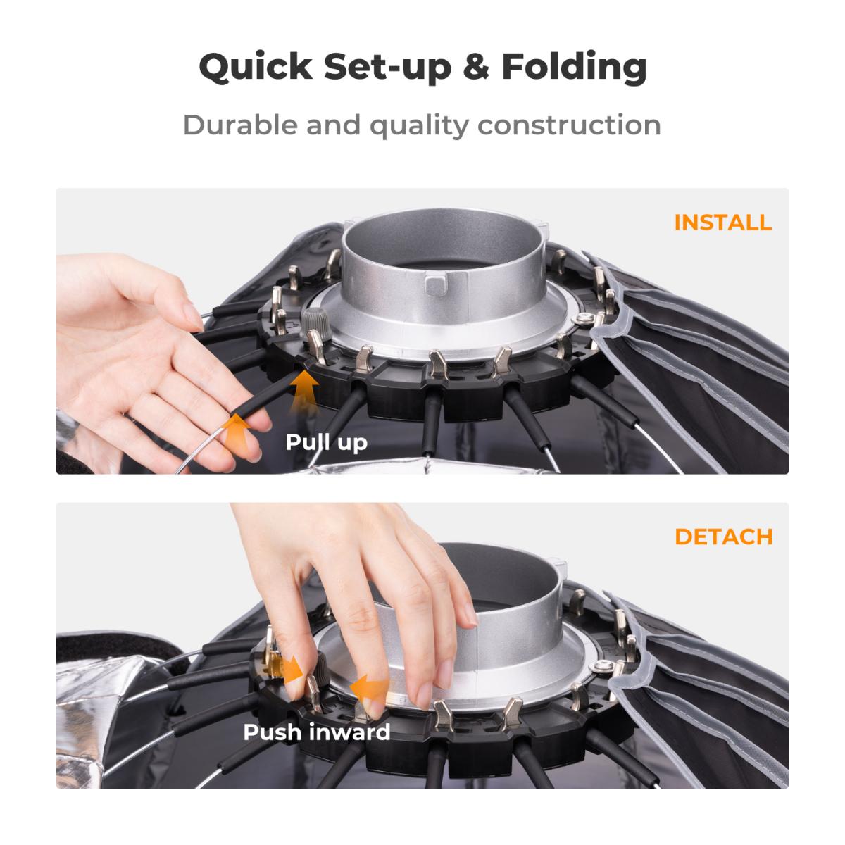 Hexadecágono parabólico Softbox de 35 "/ 90 cm compatível com montagem Bowens com difusores de luz de grade de favo de mel Bolsa de transporte para estúdio fotográfico Speedlite Flash e Monolight