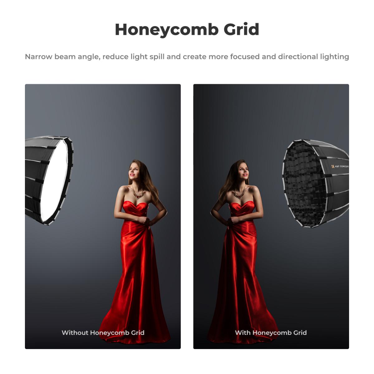 Hexadecágono parabólico Softbox de 35 "/ 90 cm compatível com montagem Bowens com difusores de luz de grade de favo de mel Bolsa de transporte para estúdio fotográfico Speedlite Flash e Monolight