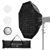 Softbox ottagonale K&F CONCEPT da 90 cm, attacco Bowens standard, include rete a nido d'ape, telo diffusore e sacca di trasporto con coulisse. Compatibile con tutte le luci di riempimento, flash da studio, ecc. con attacco Bowens standard.
