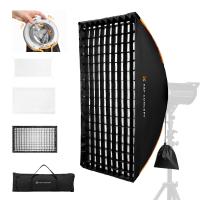 K&F CONCEPT 24"x35"/60x90cm Quick-Setup Portable Rectangular Softbox | One-snap Soft Box with Diffusers/Honeycomb Grid/Grid Bag/Standard Bowens Mount for COB Light Studio Product Photography LJ01