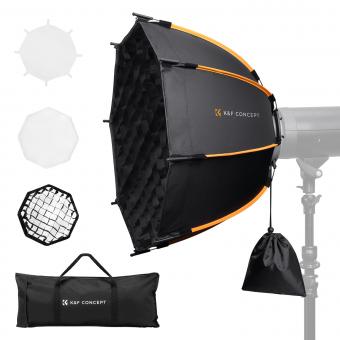 K&F CONCEPT Octagonal Softbox, 23.6"/60cm, Grid Pouch, Quick Release | Bowens Mount Softbox with Honeycomb, Carrying Bag, for Solo Photographer, Personal Portraits, Small Product Photography LK13