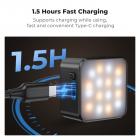 K&F Concept Magnetisk Mini-lys for DJI Osmo Pocket 3, 1W USB C Oppladbar Ekstra LED-fyllingsbelysning, Fargetemperatur 3 Nivåer Justerbar 3000K/4500K/6000K, Lysstyrke 2 Nivåer Videolampe