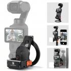 K&F CONCEPT PP62 magnetische uitbreidingsbehuizing voor DJI Osmo Pocket 4/3, Mag-Safe-compatibele rig met 1/4" schroefdraad en cold shoe, CNC-gefreesd aluminium frame, past in de originele beschermhoes.