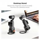 K&F CONCEPT PP62 magnetische uitbreidingsbehuizing voor DJI Osmo Pocket 4/3, Mag-Safe-compatibele rig met 1/4" schroefdraad en cold shoe, CNC-gefreesd aluminium frame, past in de originele beschermhoes.