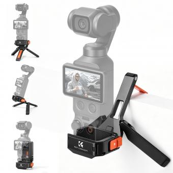 K&F CONCEPT PP63 Magnetic Expansion Frame for DJI Osmo Pocket 4 / Pocket 3, Aluminium Alloy Protective Cage with Quick Release Design, Cold Shoe & 1/4 Screw Mount for Vlogging Accessories