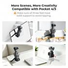 K&F CONCEPT PP63 magnetisch uitbreidingsframe voor DJI Osmo Pocket 4 / Pocket 3, beschermende behuizing van aluminiumlegering met snelsluiting, cold shoe en 1/4 inch schroefbevestiging voor vlogaccessoires.