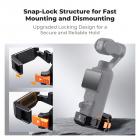 K&F CONCEPT uitbreidingsadapter accessoires compatibel met Pocket 4/3, aluminium beschermkooi met cold shoe, 1/4", Action, Arca, Dual-Claw, past in de originele aluminium camerahouder.