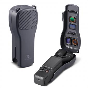 K&F CONCEPT PT61 Protective Case Compatible with DJI Osmo Pocket 4 & Pocket 3, Hard Shell Carry Case with Built-in Filter Storage, PC Protective Cover with Soft Lining, Portable Travel Storage Case