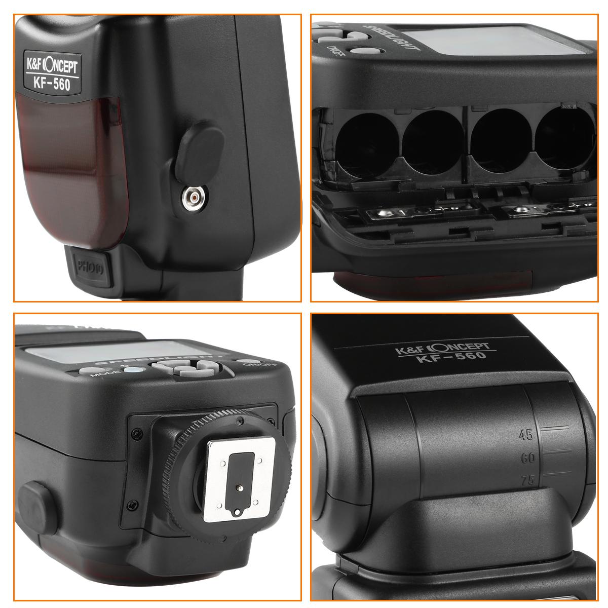 Flash SpeedFite universale KF-560 con display LCD compatibile con fotocamere Canon Nikon DSLR