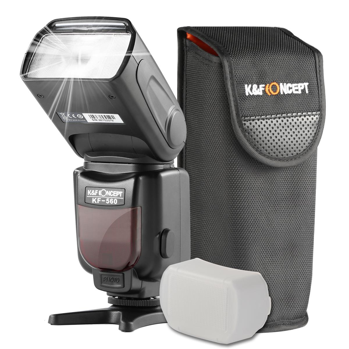Flash SpeedFite universale KF-560 con display LCD compatibile con fotocamere Canon Nikon DSLR