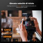 K&F CONCEPT Mini On-Camera Flash GN12, 5600K, batteria integrata da 2000 mAh, compatibile con Canon, Fuji, Sony, Nikon, Panasonic, Olympus, Pentax e altre fotocamere DSLR/mirrorless con slitta a contatto caldo standard.