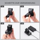 K&F Concept EN-EL15 Kit Batteria, Compatibile con Nikon DSLR D7000, D7100, D7200, D7500, D850, D810, D810A, D800E, D750, D610, D600(2 pezzi, Doppio USB Caricatore, 2100mAh)