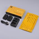 K&F Concept NP-FZ100 batteria per fotocamera (2 pezzi) con caricatore USB doppio, compatibile con Sony A7III A7RIII A7RIV, A9, Alpha9S, A9S, Sony A7R3, Sony A7R4 ZV-E1