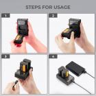 NP-FZ100 Batteri & Opladersæt 2-Pack til Sony Alpha A7 III A7R III A7R IV A9 A9 II a6600 (2280mAh, Hurtig Opladning, Micro USB/Type-C)