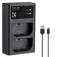 K&F CONCEPT LP-E6/LP-E6N/LP-E6NH Dual Slot Quick Charger with Micro USB and Type-C Dual Interface Compatible Batteries Canon EOS R5, EOS R6, EOS R, EOS 5D Mark IV, 5D Mark III, 5DS, 5DS R, 5D Mark II, 6D, 6D Mark II, 7D, 7D Mark II,90D, 80D, 70D, 60D,