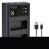 K&F CONCEPT LP-E17 dual-slot hurtigoplader med Micro USB og Type-C dual interface kompatibelt batteri til Canon EOS RP, Rebel T8i, T7i, T6i, T6s, SL2, SL3, EOS M3, M5, M6 Mark II, 77D, 200D, 750D, 760D, 800D, 8000D USB datakabel batterioplader
