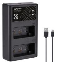K&F CONCEPT LP-E17 Dual Slot Quick Charger with Micro USB and Type-C Dual Interface Compatible Batteries Canon EOS RP, Rebel T8i, T7i, T6i, T6s, SL2, SL3, EOS M3, M5, M6 Mark II, 77D, 200D, 750D, 760D, 800D, 8000D USB Data Cable Battery Charger