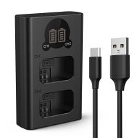 K&F Concept Caricabatteria NP-FW50 con Schermo LCD, Caricatore Micro USB e Type-C per Le Batterie delle Fotocamere Sony A7 A7II, A7RII, A7SII, A7S, A7S2, A7R, A7R2, A6000, A6500, A6300, A6400