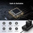 K&F Concept NP-FW50 batterioplader med LCD-skærm, Micro USB og Type-C oplader til Sony A7 A7II, A7RII, A7SII, A7S, A7S2, A7R, A7R2, A6000, A6500, A6300, A6400 kamerabatterier