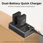 EN-EL14 batteri og oplader til Nikon EN-EL14 batteri, med dobbelt opladningsstik, passer til Nikon D3500 D5600 D3200 D3300 D3400 D5500 Coolpix P7800 P7700 P7200 P7100 P7000 (1050mAh*2)