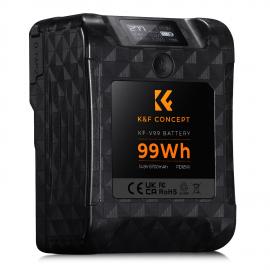 K&F Concept 99Wh V-Mount Laddare - 65W Snabbladdning 6700mAh 14,8V | D-TAP, USB-A, USB-C, BP, OLED-Skärm för Kameror Och Videokameror Kamerabatteri  