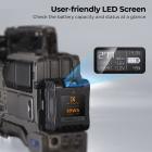 K&F Concept V-kiinnitysakku, 99 Wh Mini V-kiinnitysakku, 6700 mAh 14,8 V Tuki 65 W PD USB-C -pikalaturi, D-TAP, USB-A, USB-C, BP, OLED-näyttö, kameroille ja videokameroille